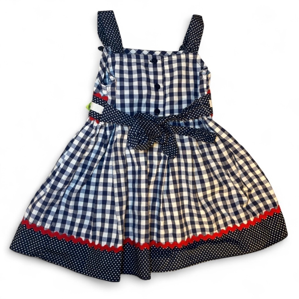 Samara 18 Months Navy & White Plaid Dress - Picture 2 of 5